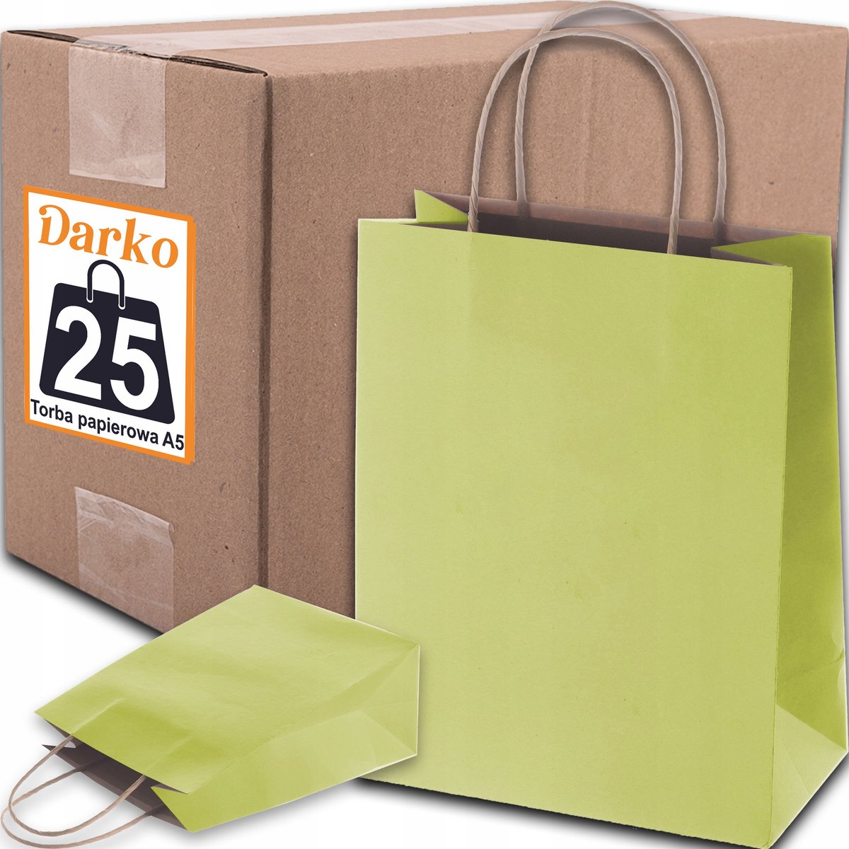 Papieren Cadeautas A5 Mosterdkleurig - 25 stuks