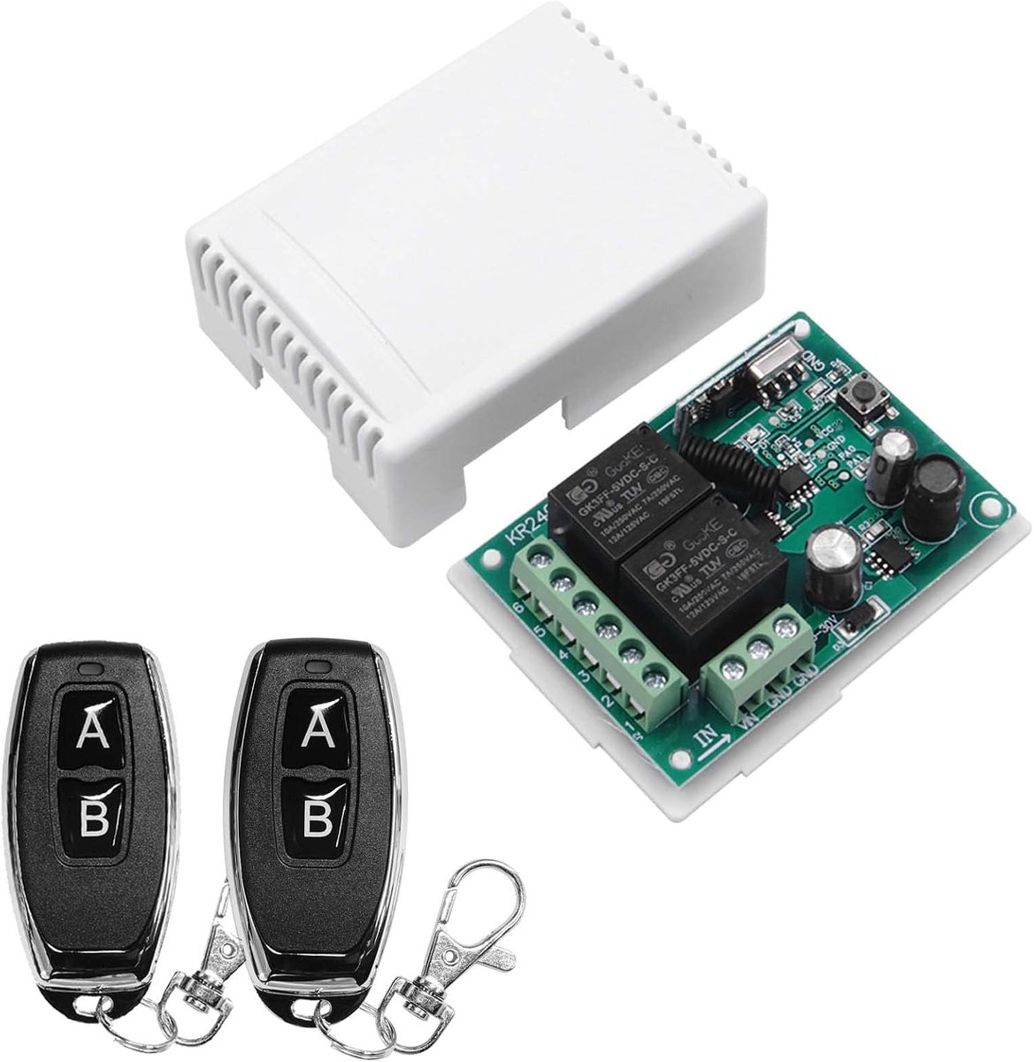 QIACHIP Wireless Switch 6V 12V 24V 36V 48V 60V Wireless Remote Control Garage Door Switch 2 Channel 433MHz RF 10A - ShopVlot