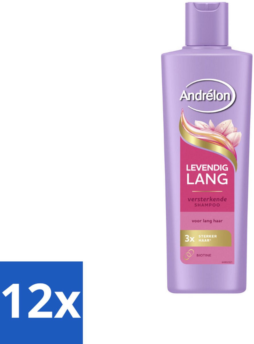 Andrélon – Shampoo – Levendig Lang – 250 ml - Voordeelverpakking - 12 stuks