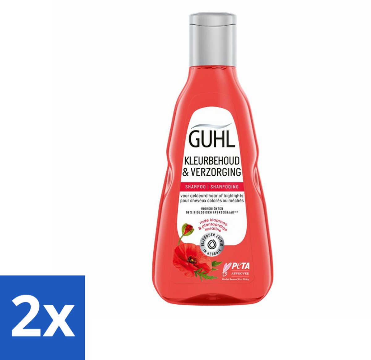 2 x Guhl - Shampoo - Kleurbehoud & Verzorging - 250 ml - Kleurbehoud Shampoo - Gekleurd Haar Shampoo - Shampoo Voor Gekleurd Haar - Haarverzorging - Kleurintensiteit