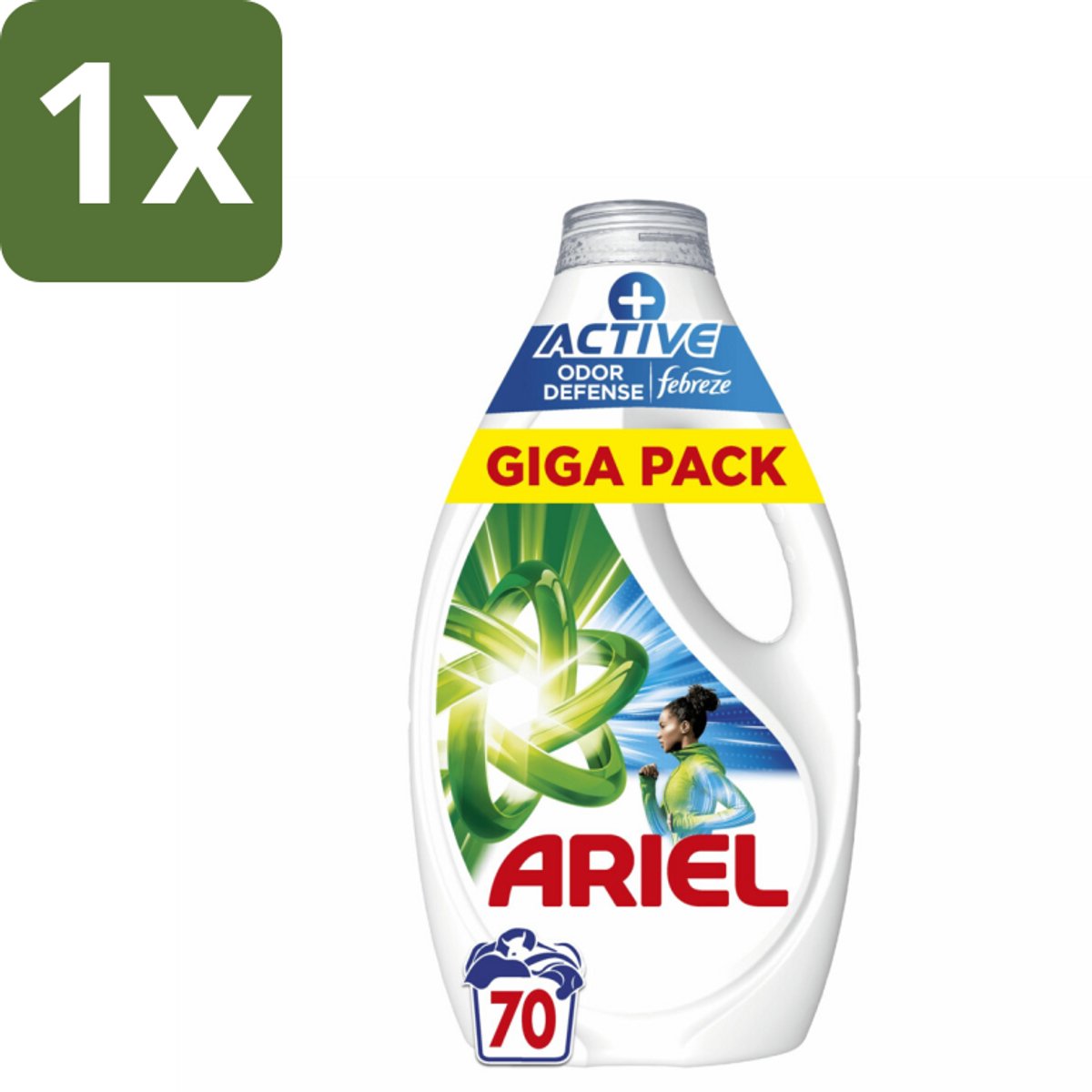 1 x Ariel - Vloeibaar Wasmiddel - +Actieve Odor Defense - 70 Wasbeurten - 3,15 liter - Vloeibaar Wasmiddel - Geurbestrijding - Zweetgeuren - Koud Water Was - Vlekken Verwijderen