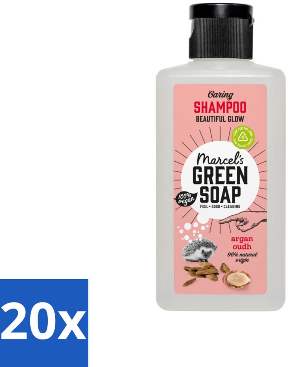 Marcel's Green Soap - Shampoo - Caring Argan & Oudh - Milde verzorging - 100 ml - Bulkverpakking - 20 stuks
