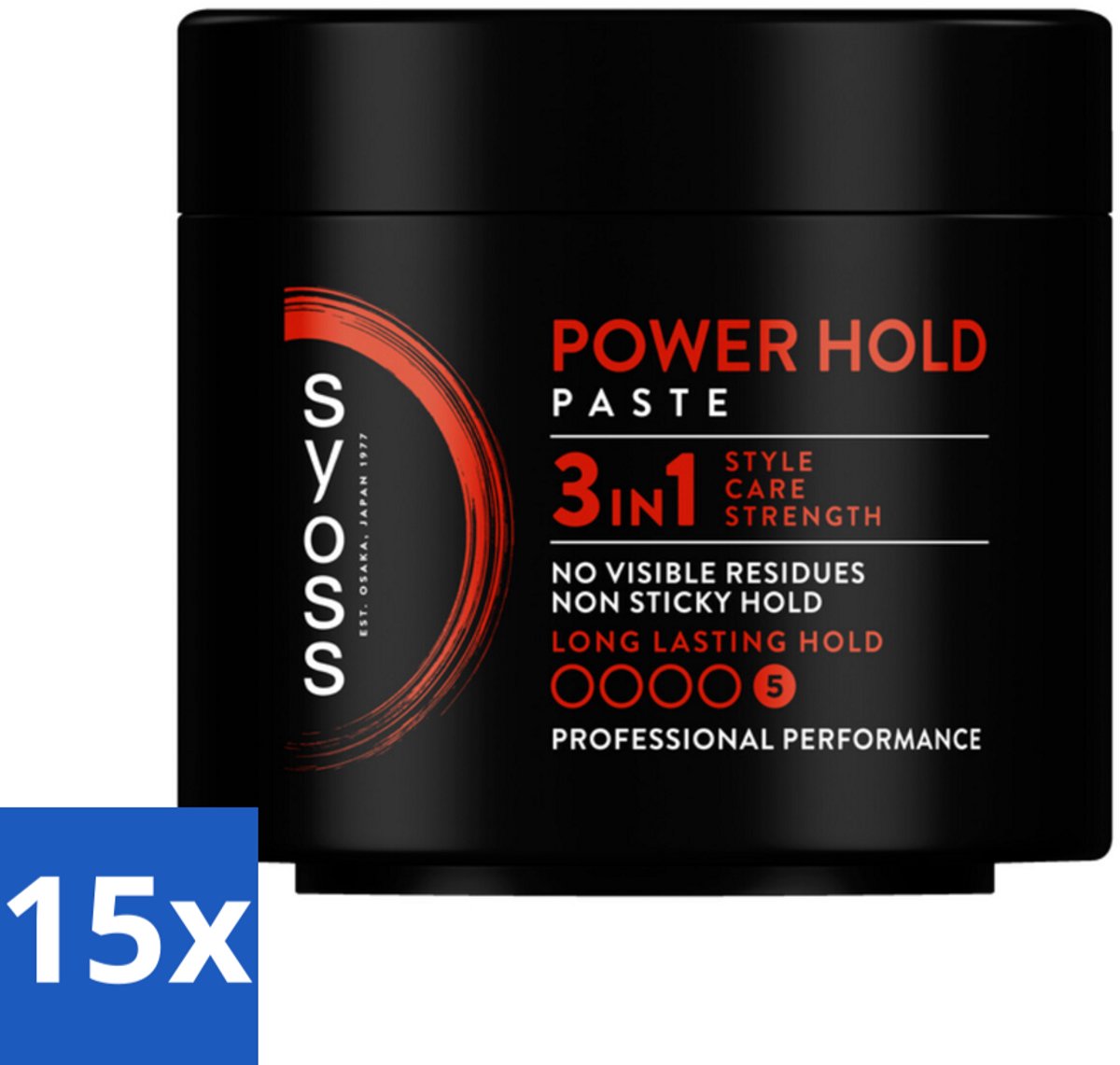 SYOSS - Power hold 150 ml - Haarpaste - Sterke Fixatie - 150ml - Bulkverpakking - 15 stuks