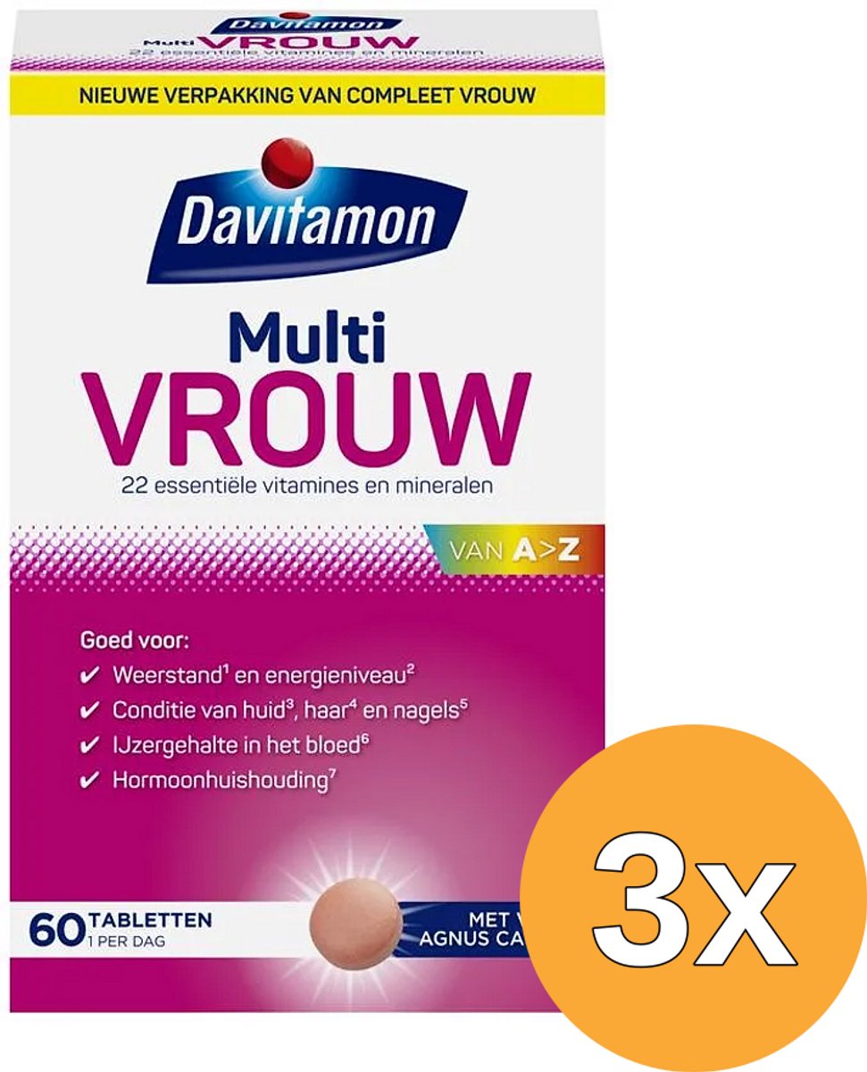 3x Davitamon Multi Vrouw (60 tabletten)