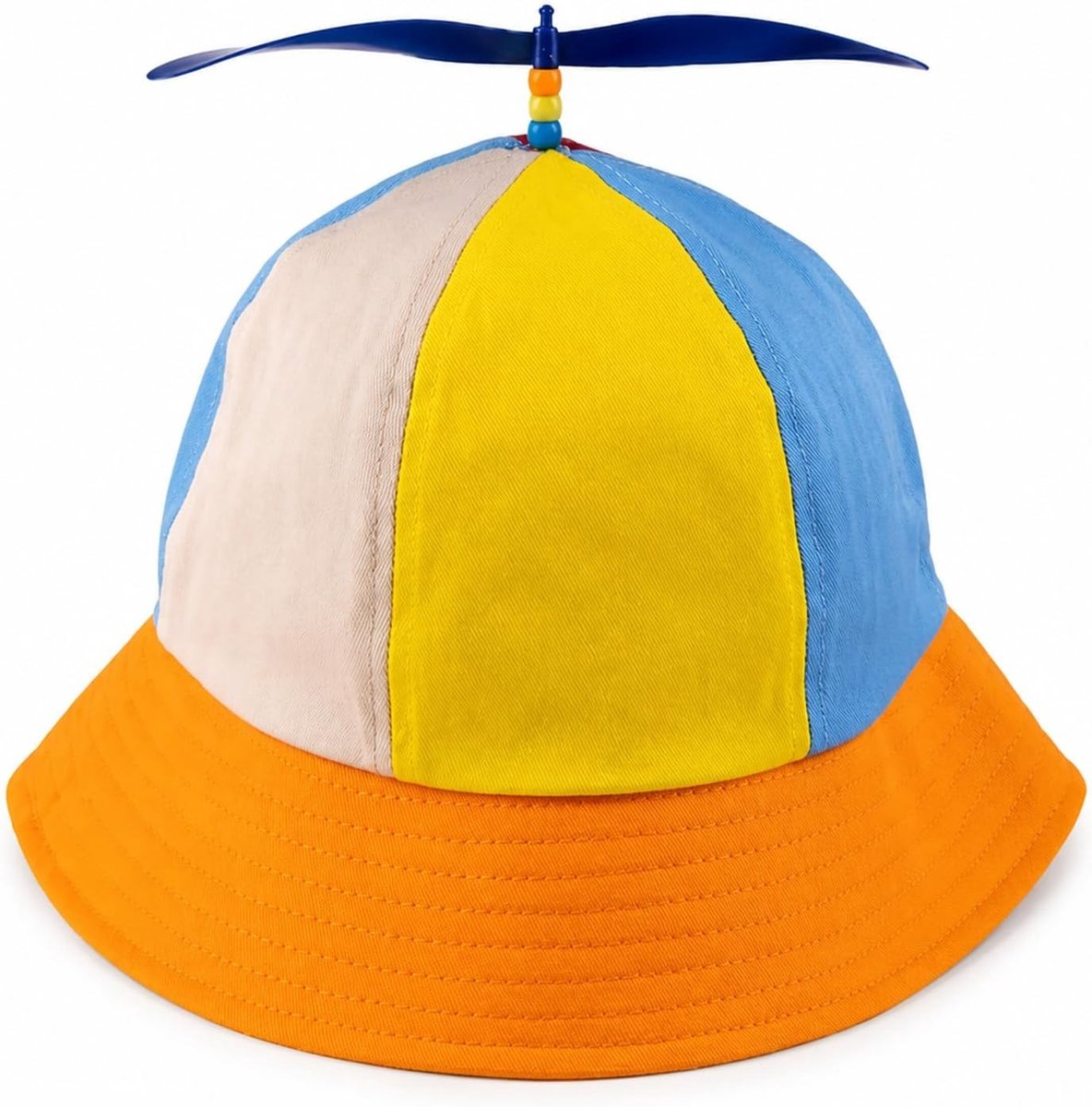 Propellor pet - Regenboog - 57 cm - Katoenen Vissershoed met Verwijderbare Propeller - Voor Volwassenen