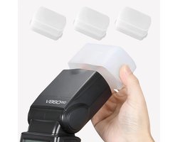 Bounce Flash Diffuser Set for Hot-Shoe Mount On-Camera Flash Godox V860 TT685 TT600 (3-Pack White Bounce Diffusers) - ShopVlot