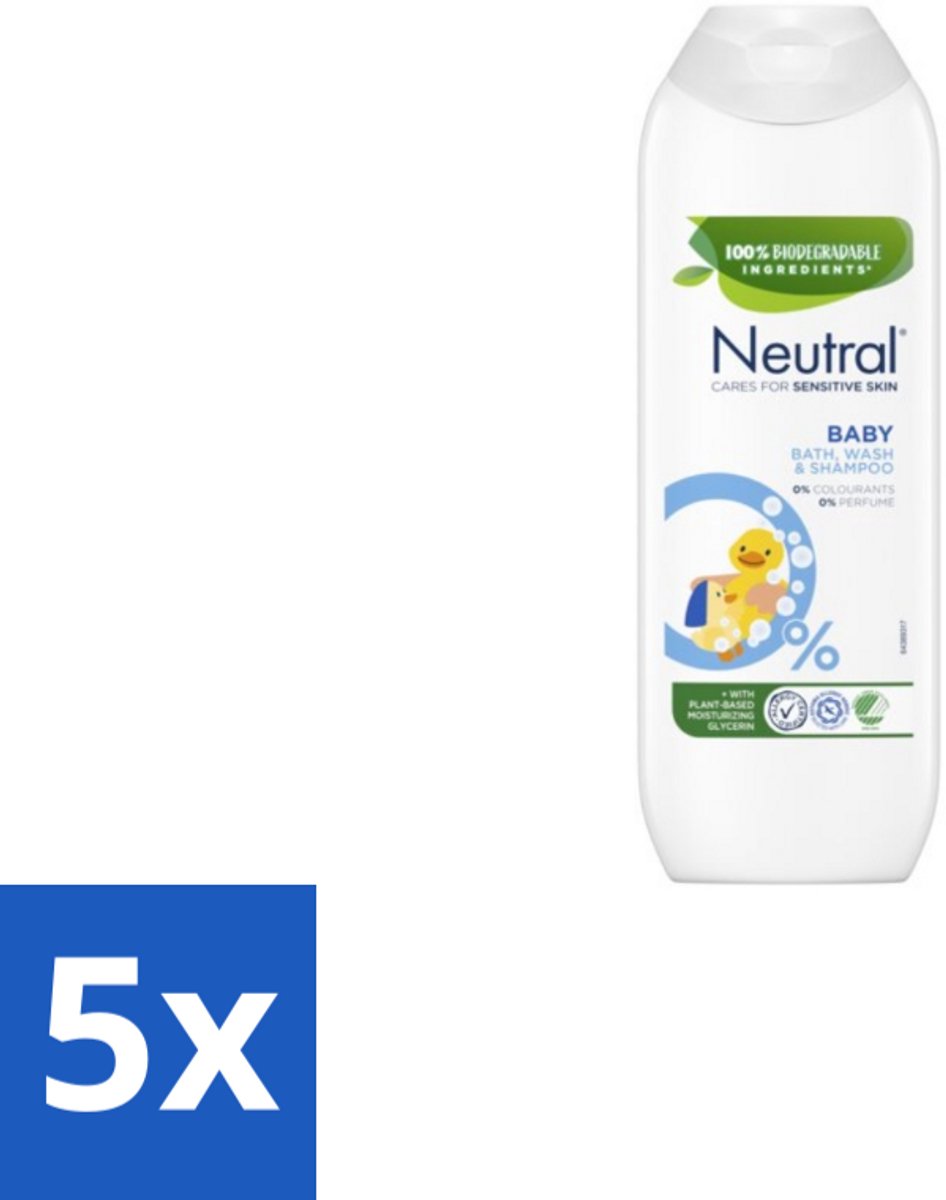 5 x Neutral - Baby Shampoo - Gevoelige huid - Parfumvrij - 250 ml - Baby Shampoo - Gevoelige Huid - Parfumvrij Shampoo - Zeepvrij Shampoo - Mild Shampoo