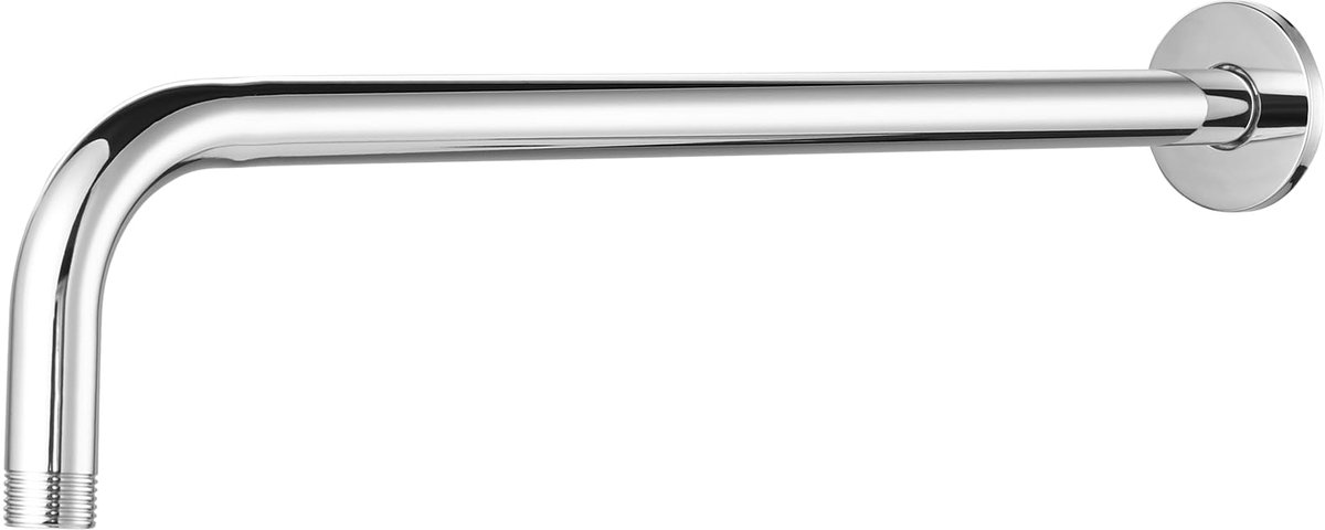 Douchearm 15" met flens - roestvrij staal - wandmontage - ideaal voor regendouche - ShopVlot