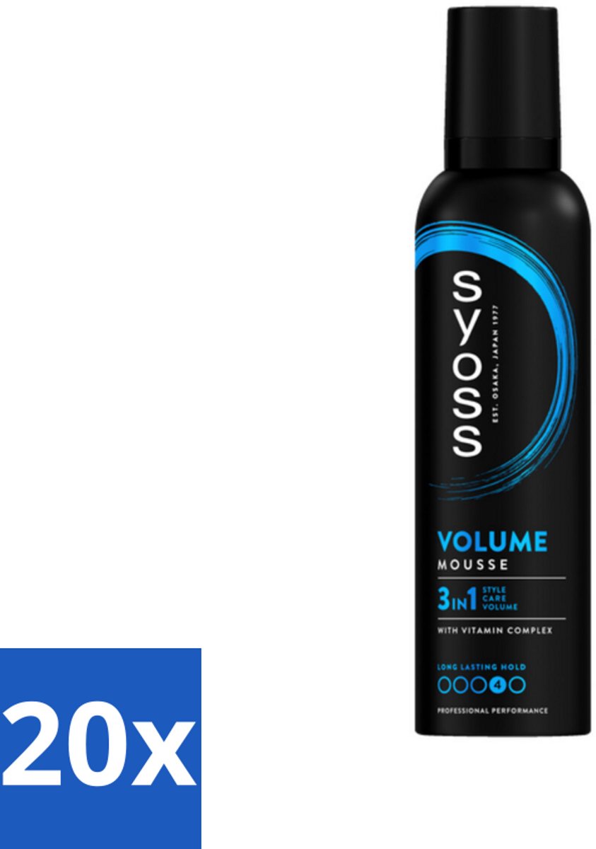 20 x Syoss - Volume - Haarmousse - Langdurige Volume - 250 ml - Haarmousse - Volume - Styling - Haarverzorging - Salonkwaliteit