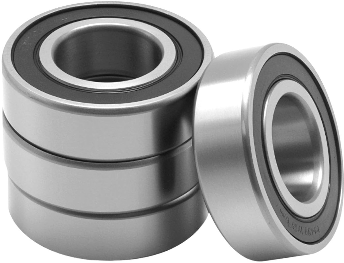 Set of 4 ball bearings 6205-2RS 25 x 52 x 15 mm in chrome-plated steel with double o-ring made of pre-lubricated - ShopVlot