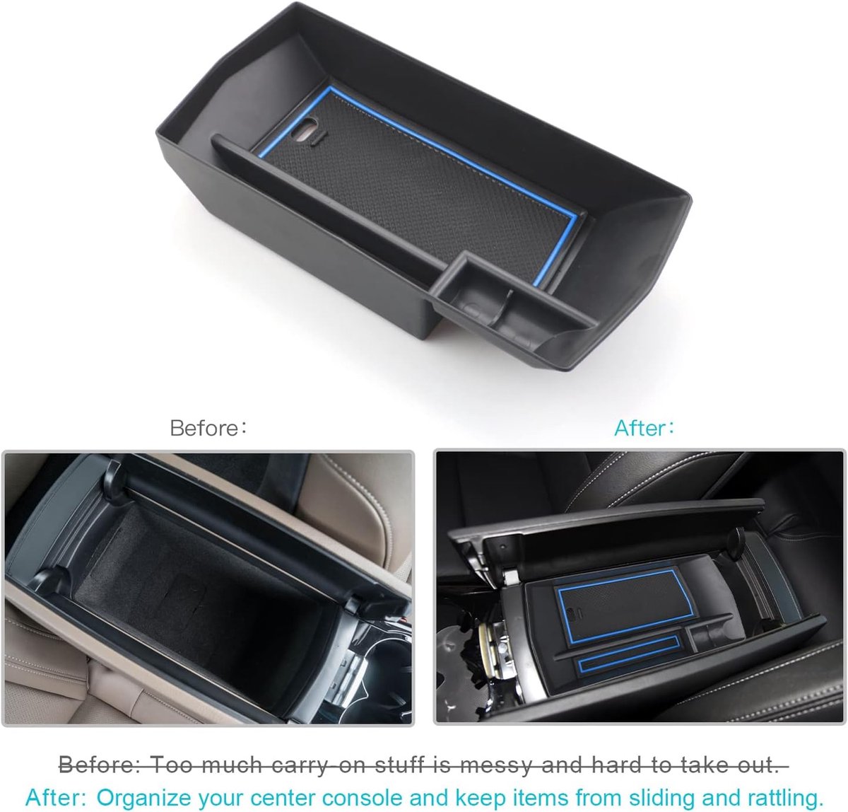CDEFG Center Console Armrest Storage Box Compatible with Peugeot 308 SW/Opel Astra L/Citroen C5 X 2021-2023 2024 2025 - ShopVlot