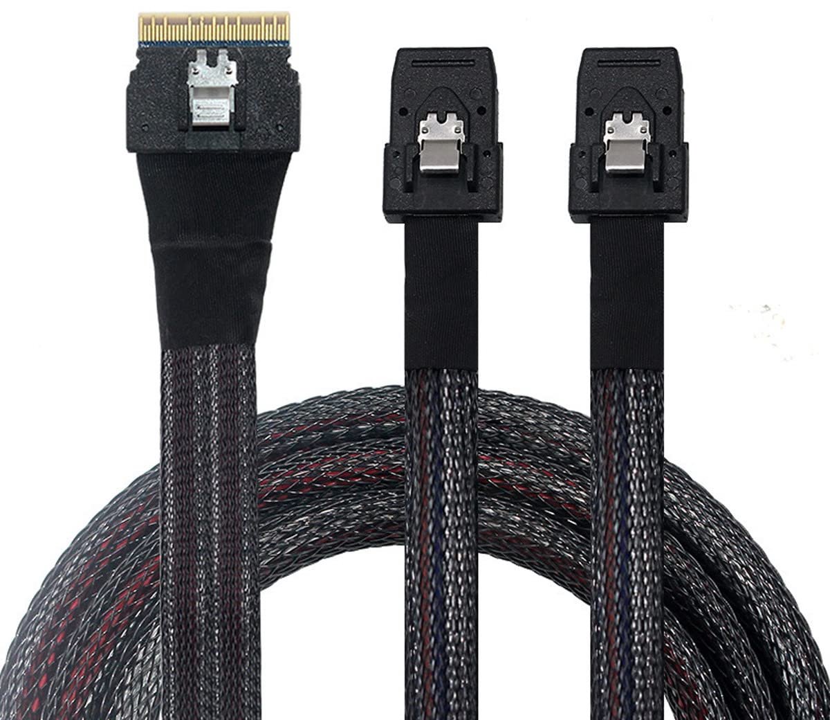 Cablecc PCI-E Ultraport Slimline SAS Slim 4.0 SFF-8654 8i 74pin To Double SFF-8087 Mini SAS Cable PCI-Express - ShopVlot