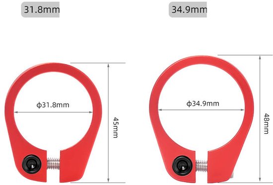 Fietszadelklem van aluminium, snelspanner voor zadelbuis 31.8mm — afbeelding 5