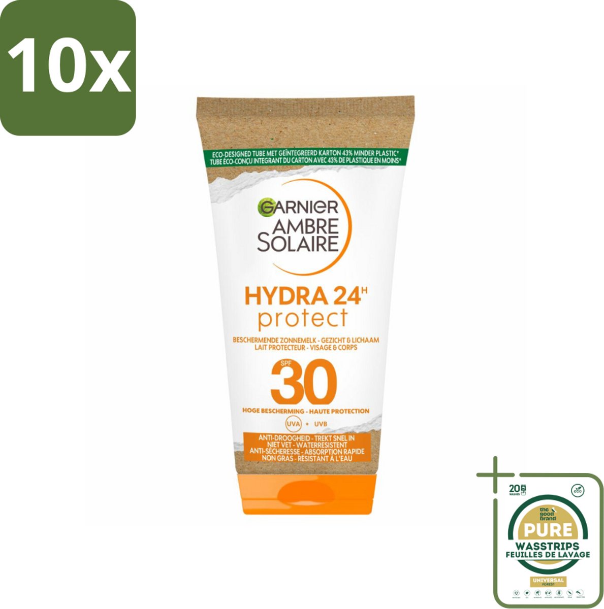 10 x Garnier - Ambre Solaire - Zonnebrandmelk - SPF 30 - Reisformaat - Gezicht & Lichaam - 50 ml - Grootverpakking - Zonbescherming - Zonnebrandmelk - SPF 30 - Gezicht En Lichaam - Reisformaat