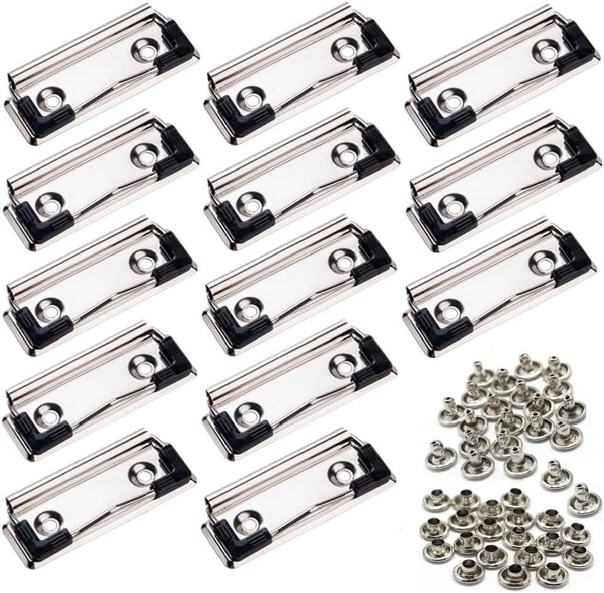 Klembordklem - Zilver - 7 x 3 cm - Met Rubberen Handvat - Voor Documenten en Organisatie