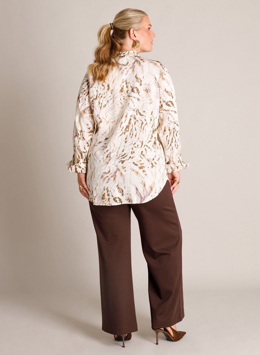 YEST CURVE Trudy Blouses - Beige Cream/Multi Co - maat 2(50)