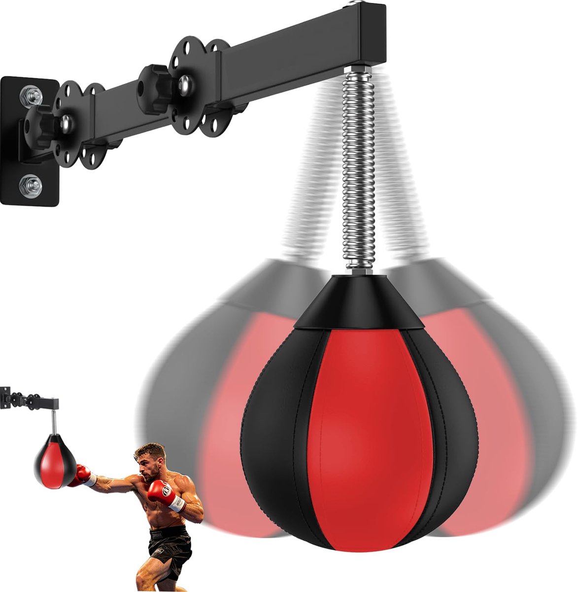 BOFITENG Boksbal met ophanging, boksbal voor speedtraining, bokszak, hangend trainingsapparaat voor reflexen, voor - ShopVlot