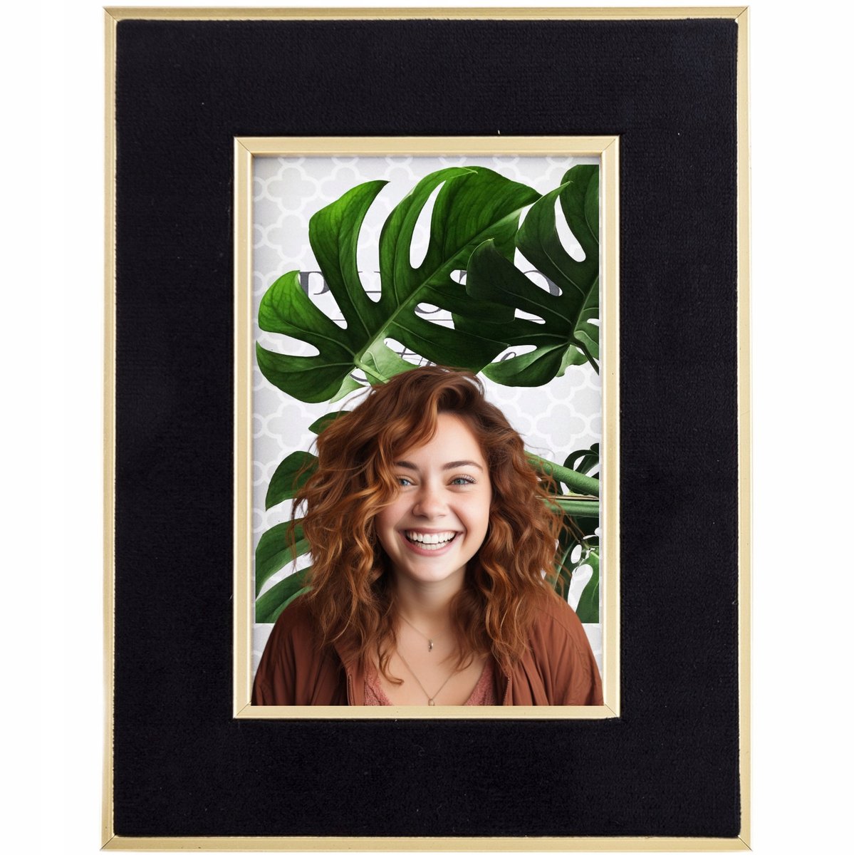 Glamour Fotolijst 10x15 cm Zwart Goud Metaal MDF Stijlvol