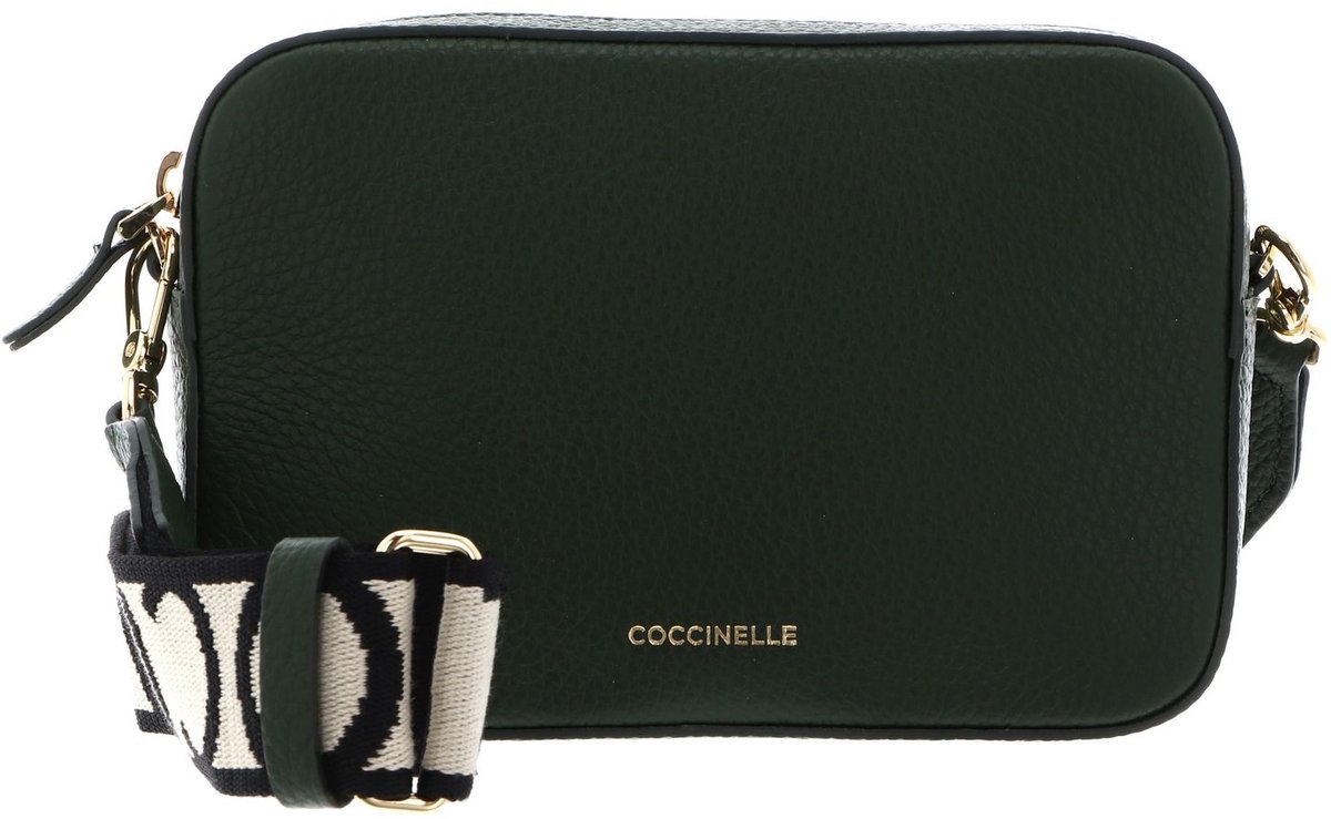 COCCINELLE Leren schoudertas Tebe Crossover Bag Garden Green groen