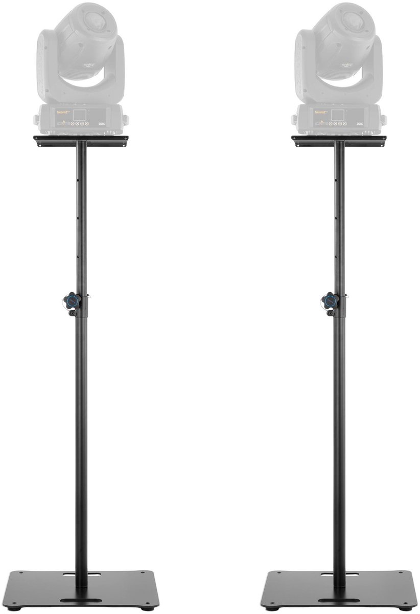 Vonyx MPS lichtstatieven voor moving heads - Met vierkante baseplates - 108-183 cm - 25 kg belastbaar