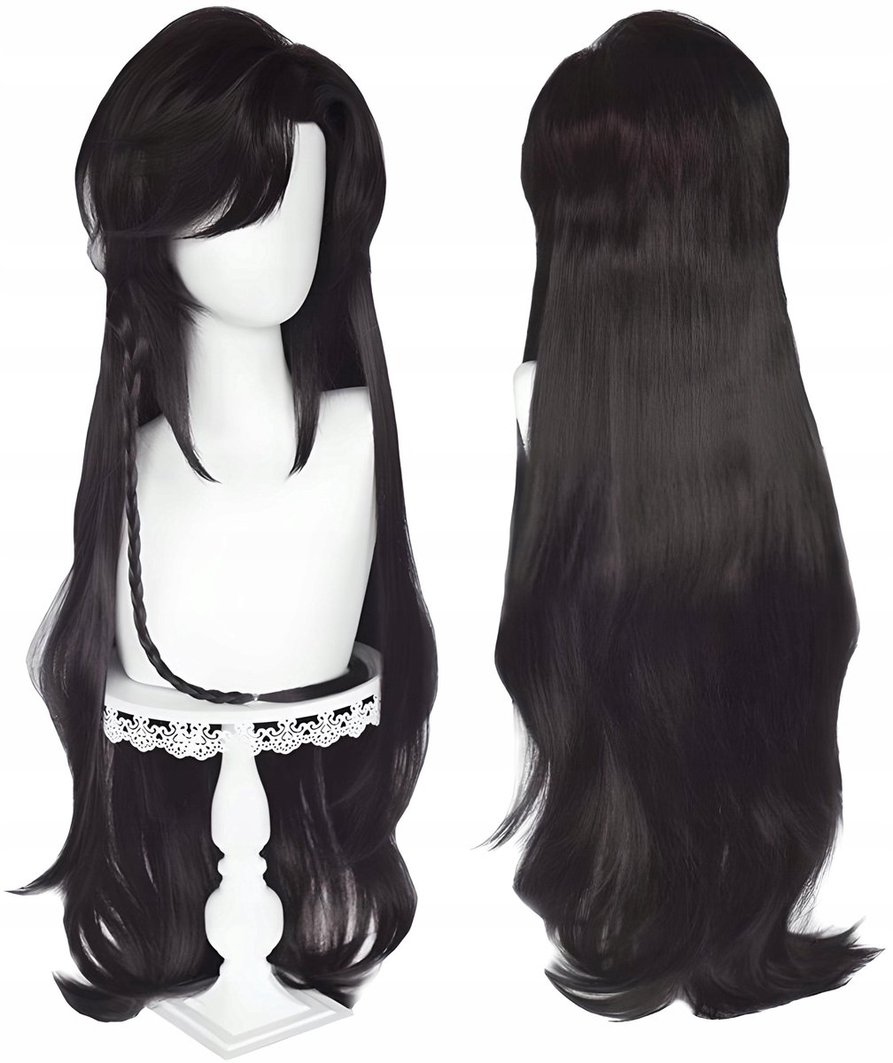 Merkloze Anime Cosplay Pruik - Lang Zwart Haar (90 cm)