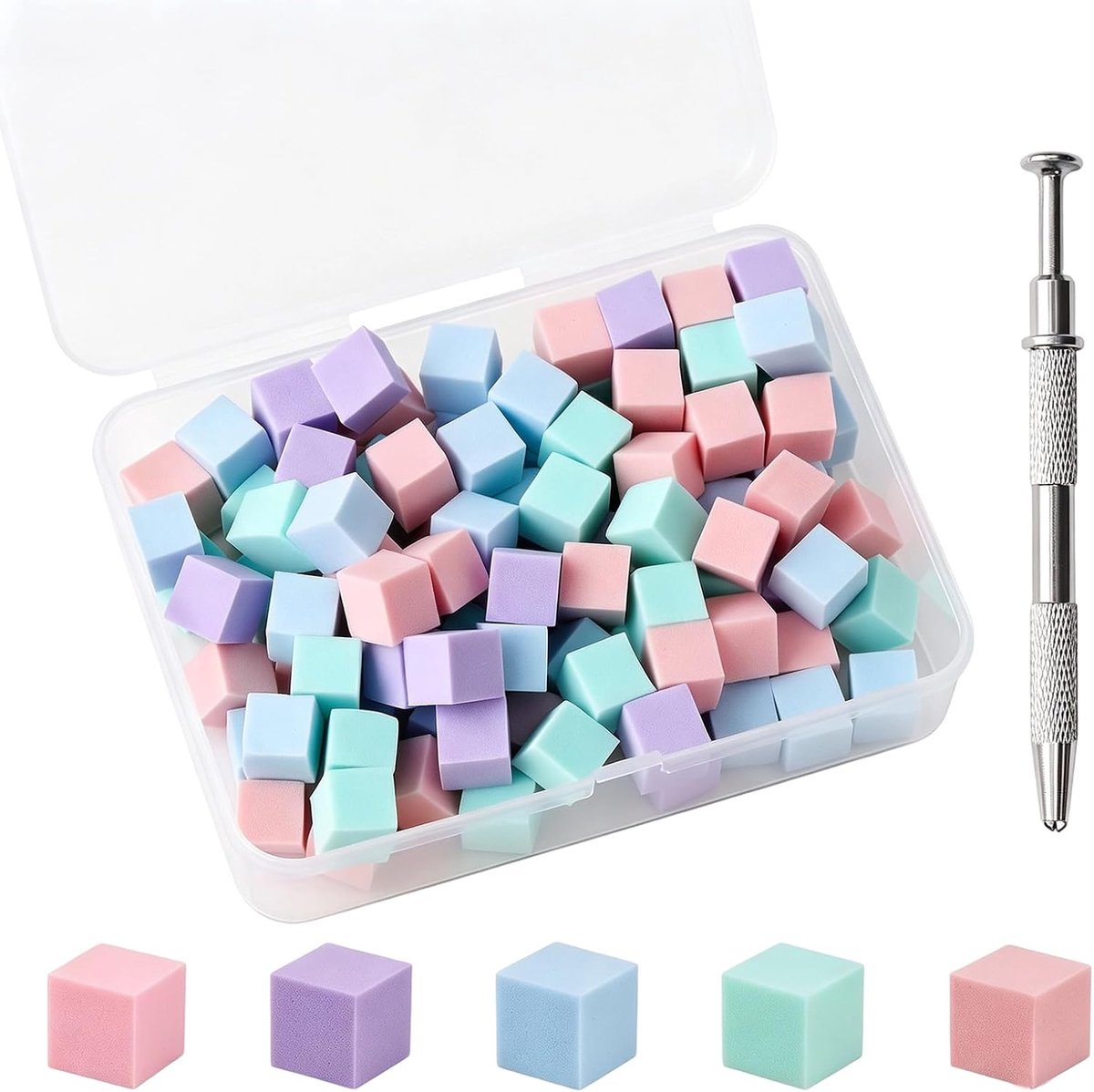 Nagelsponges 100 stuks - Ombre Effect - Interchangeable Sponge Head - Perfect voor kleurverlopen - ShopVlot