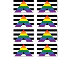 Sticker: 100x60mm, 8 pieces - Flag - Straight Ally Pride - LGBTQ - for car, laptop and more - ShopVlot