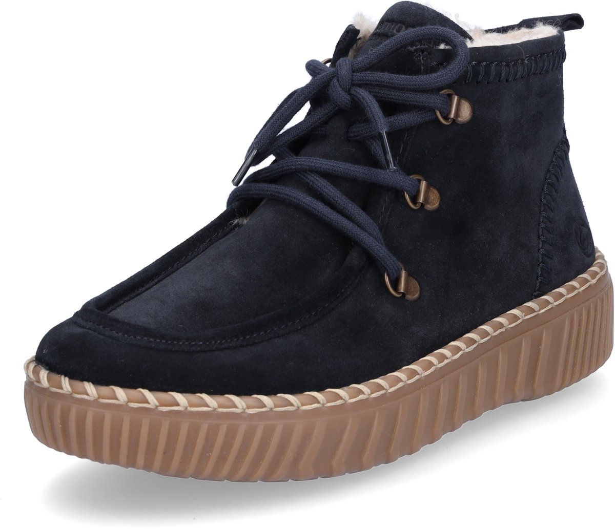 Remonte dameslaars met vetersluiting blauw