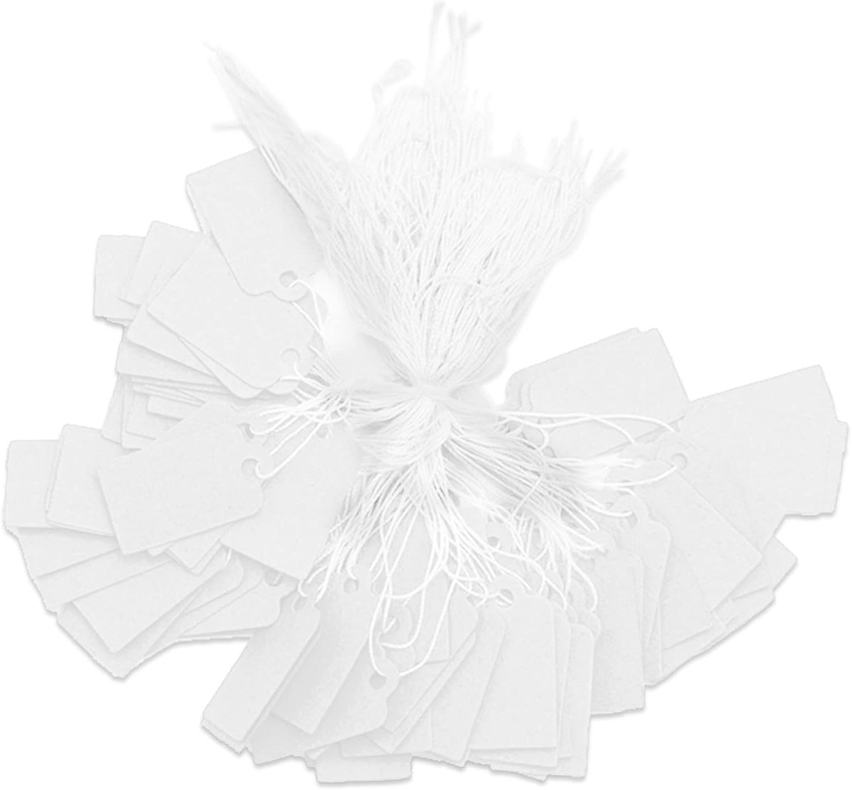500pcs Jewelry Price Cards with Cord Attached, Elastic Cord Marker Labels, Display Labels, Paper Price Labels (White) - ShopVlot