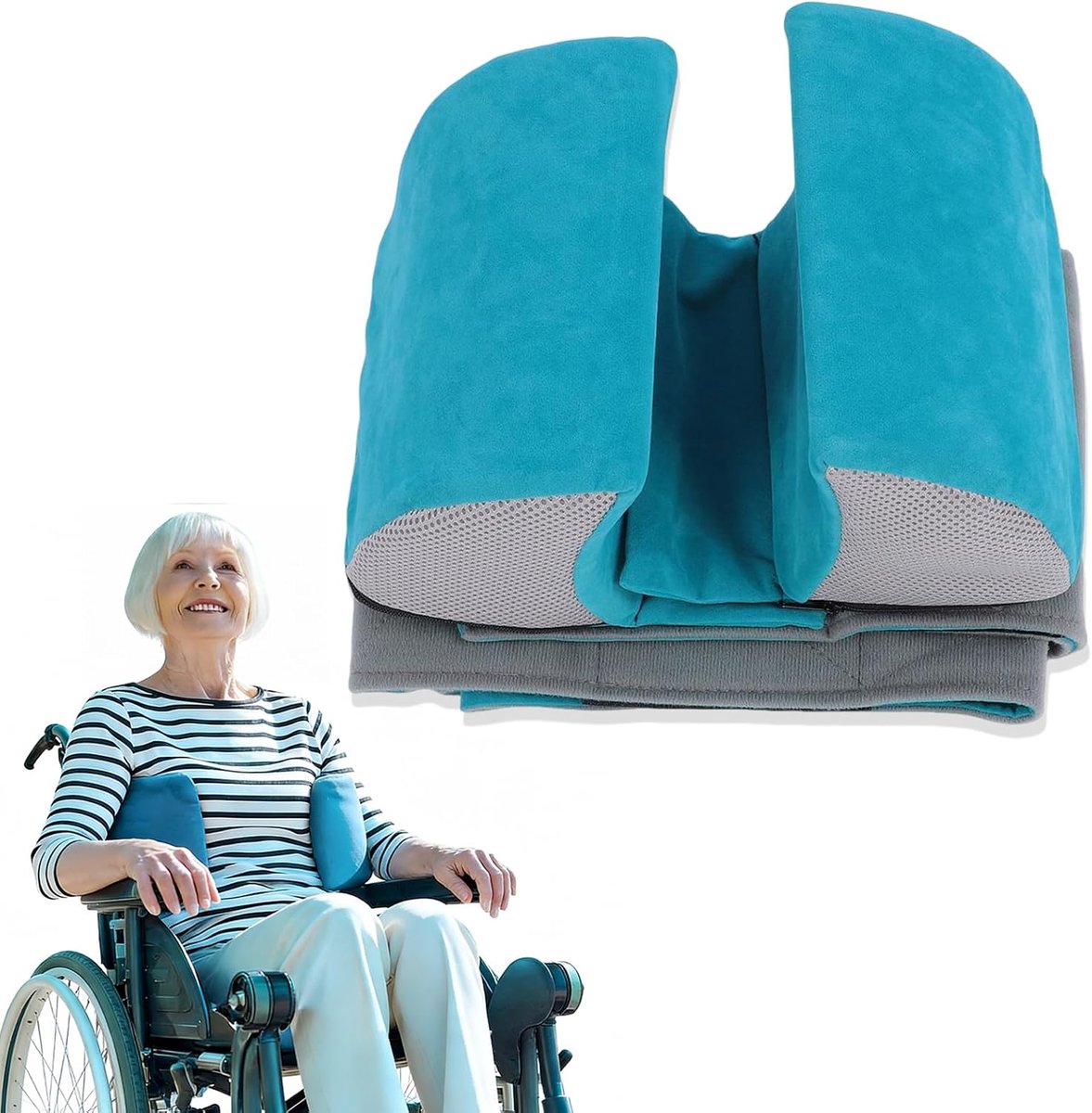Adjustable wheelchair side support cushion, universal tilt protection, anti-pressure ulcer padding, side positioning - ShopVlot
