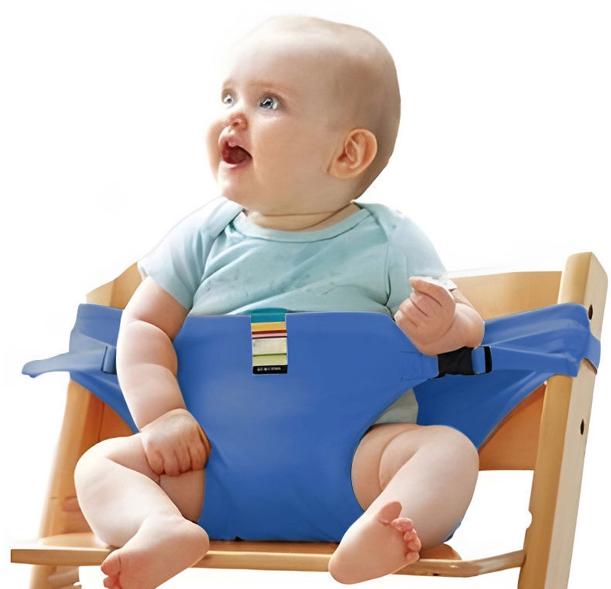 Veiligheidstuigje voor kinderstoel – Geschikt voor kinderstoelen – Accessoire voor kinderstoel – Kinderstoel – Kruismodel tuigje – Veiligheidsriem voor baby's – Blauw