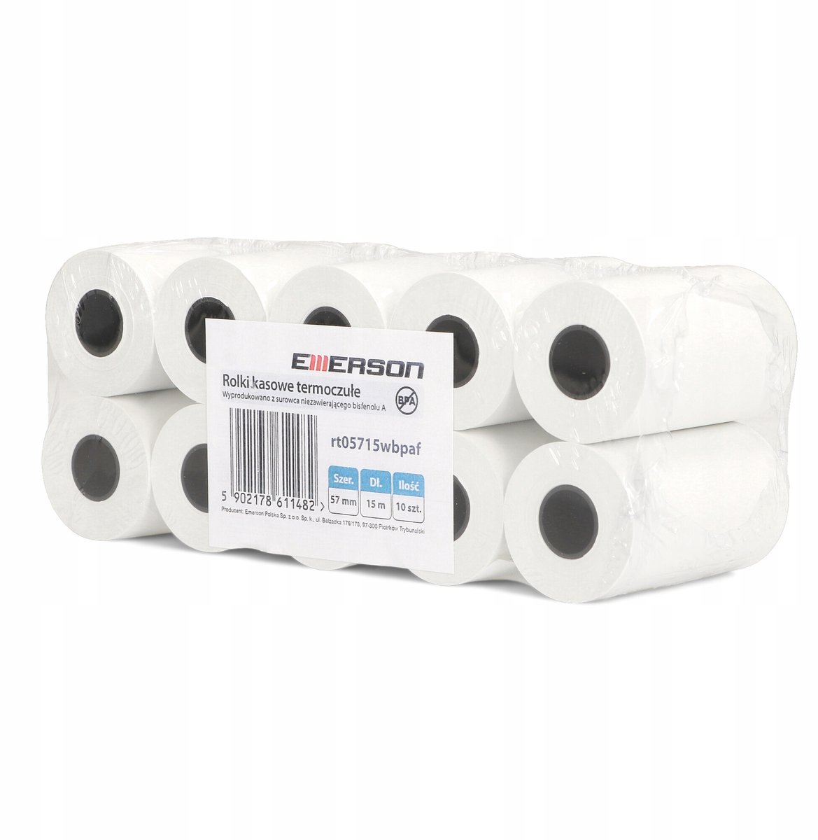 Emerson Thermische Kassarollen 57mm x 15m - 10 stuks