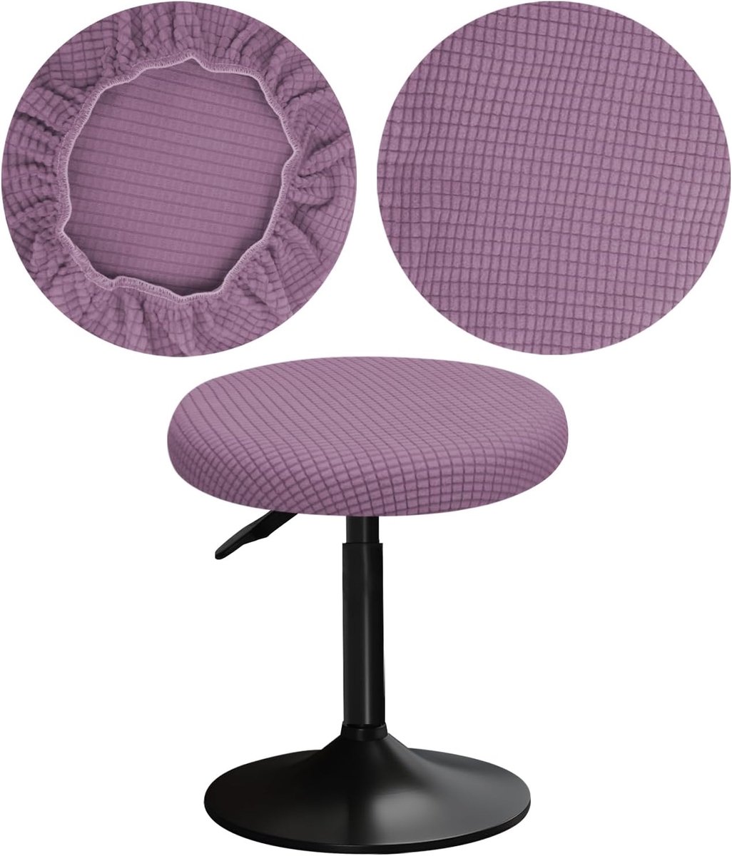 Stool Covers, Round 12-16 Inch Bar Stool, Chair Covers Round with Plush Squares, Elastic, Soft and Comfortable, Are - ShopVlot