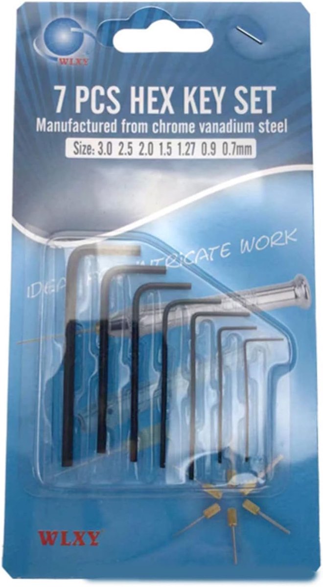 Puco 7 stuks 0,7 mm - 3 mm mini-binnenzeskant voor moersleutelset schroevendraaier gereedschapsset bonsai schaar - ShopVlot
