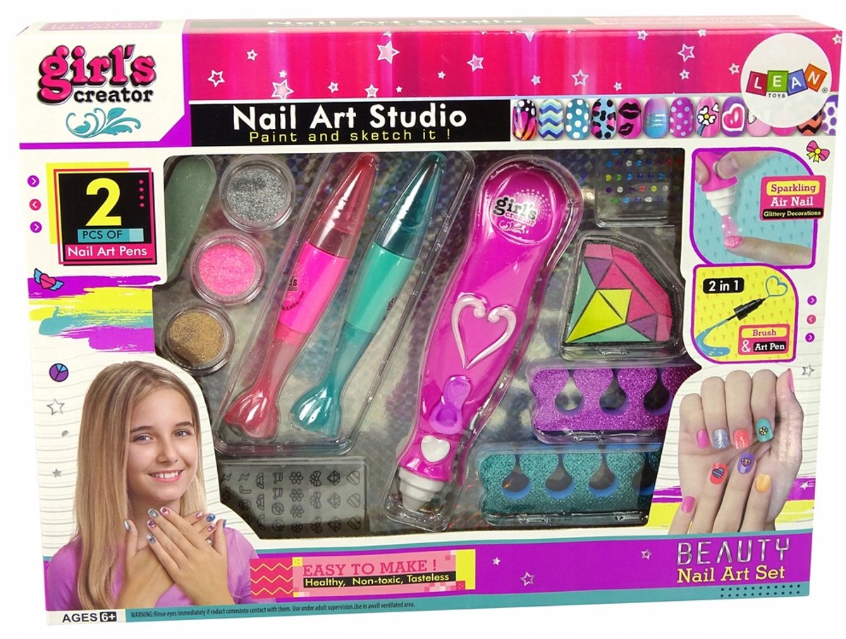 Nagelstudio Set voor Kinderen: Lakken, Glitter & Stickers