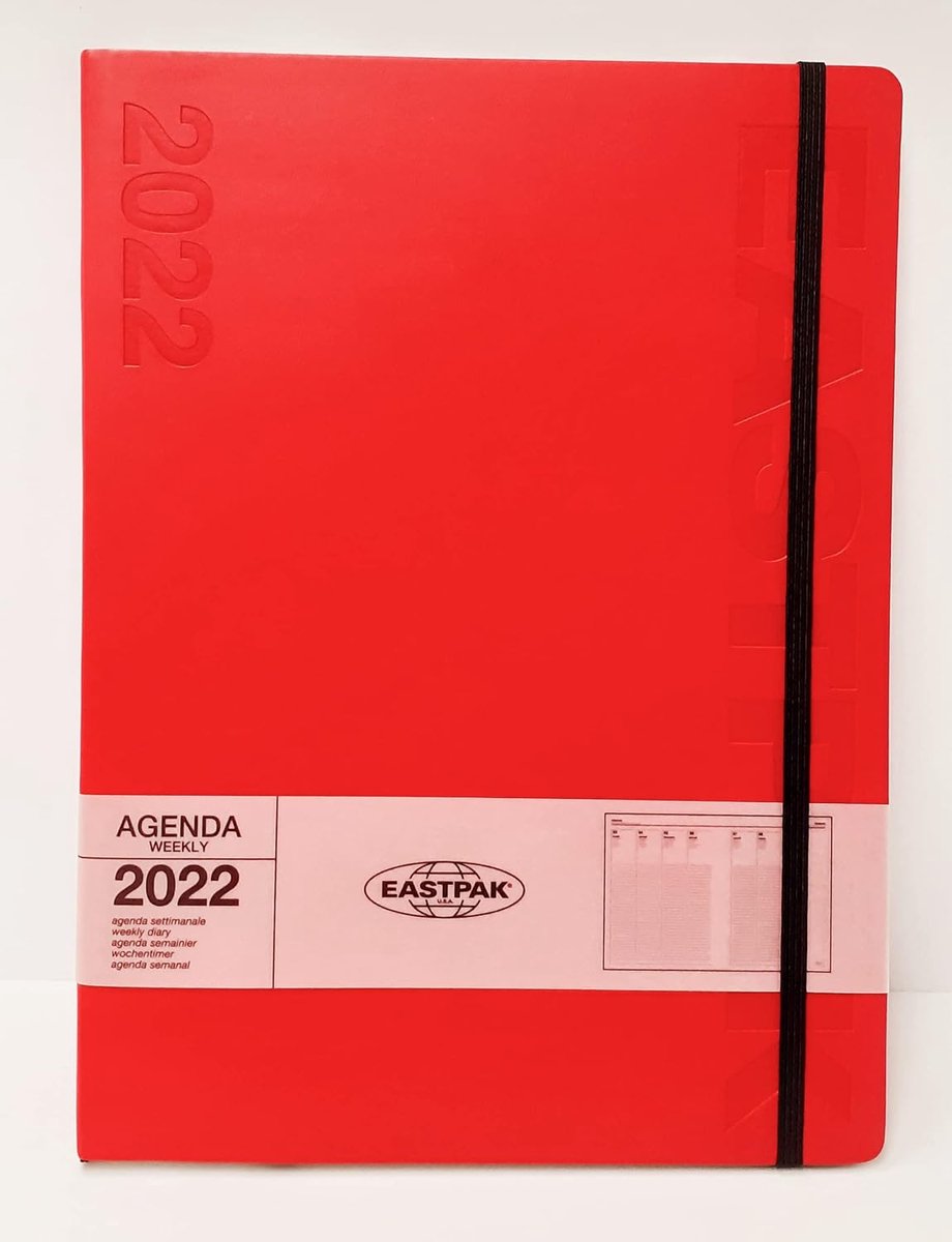 Weekplanner 2022 19 x 25 cm - verticaal - rood - efficiënt plannen - ShopVlot