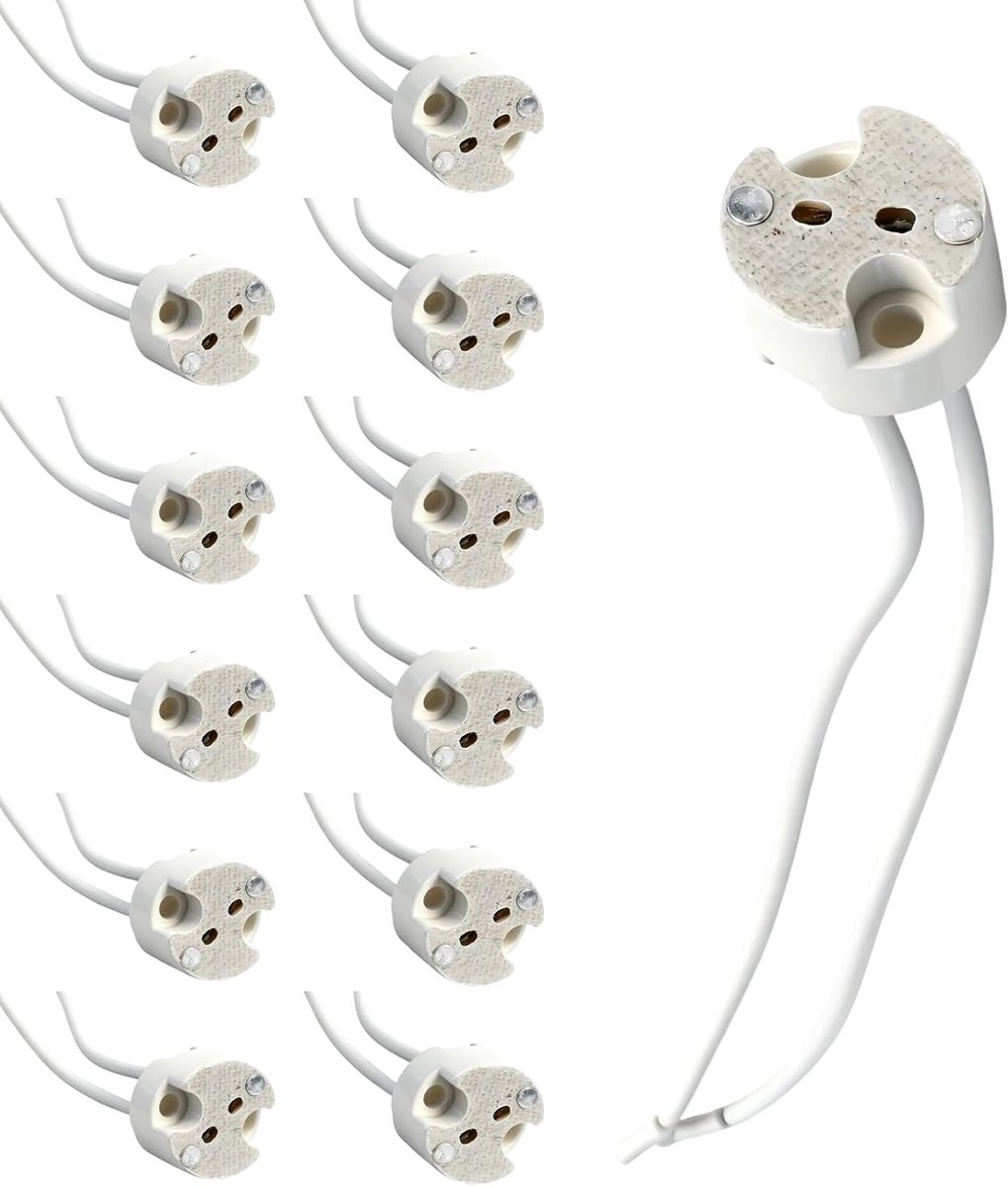 GU5.3 fitting 12 stuks - keramische kwaliteit - hittebestendig - veilig gebruik voor led en halogeen - ShopVlot