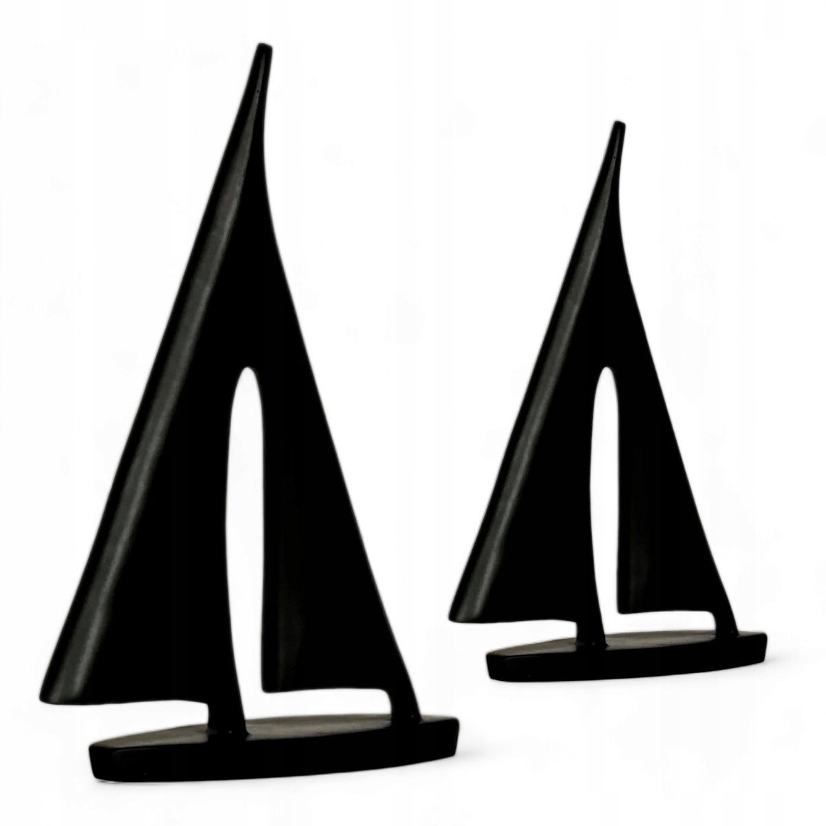 Set van 2 Zwarte Zeilboot Decoraties - 21cm & 28cm