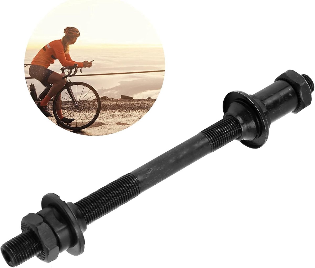 Dailygoods- Fietsnaafas Stalen Holle - Voor- en Achteras Set - 108 Mm/145 Mm - Voor Mountainbike - Snelspanas - Asdiameter 9,5 Mm - Fietsas