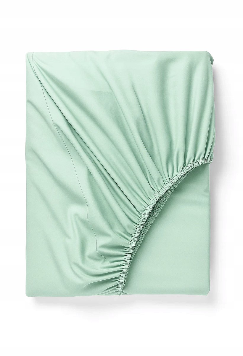 Hoeslaken 90x200cm Katoen Satijn Zacht Mint Premium met Elastiek
