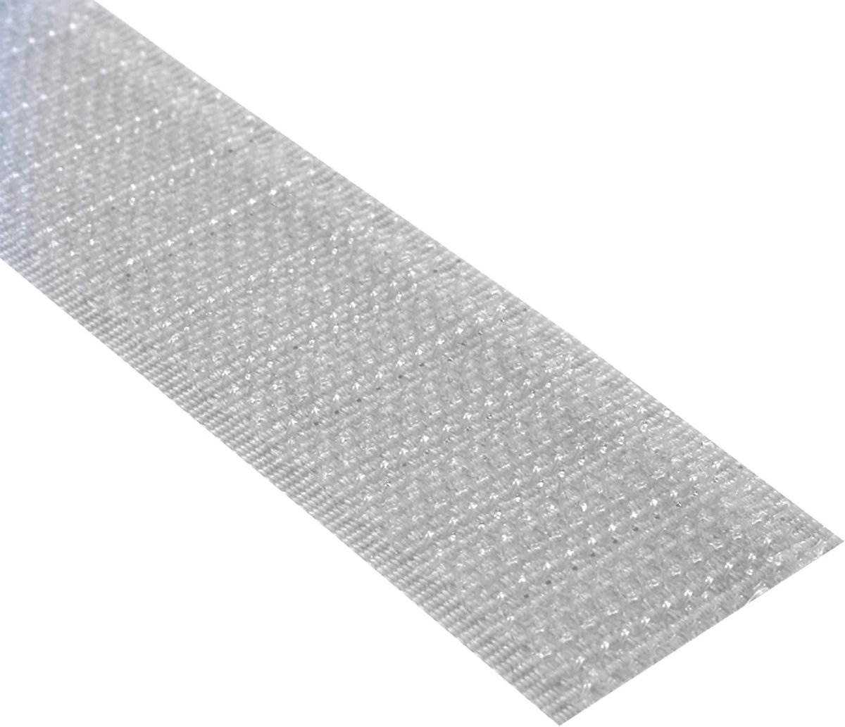 Haakband 20 mm x 8 m - lichtgrijs nylon - herbruikbaar tot 10.000 keer - ideaal voor textielverbindingen - ShopVlot