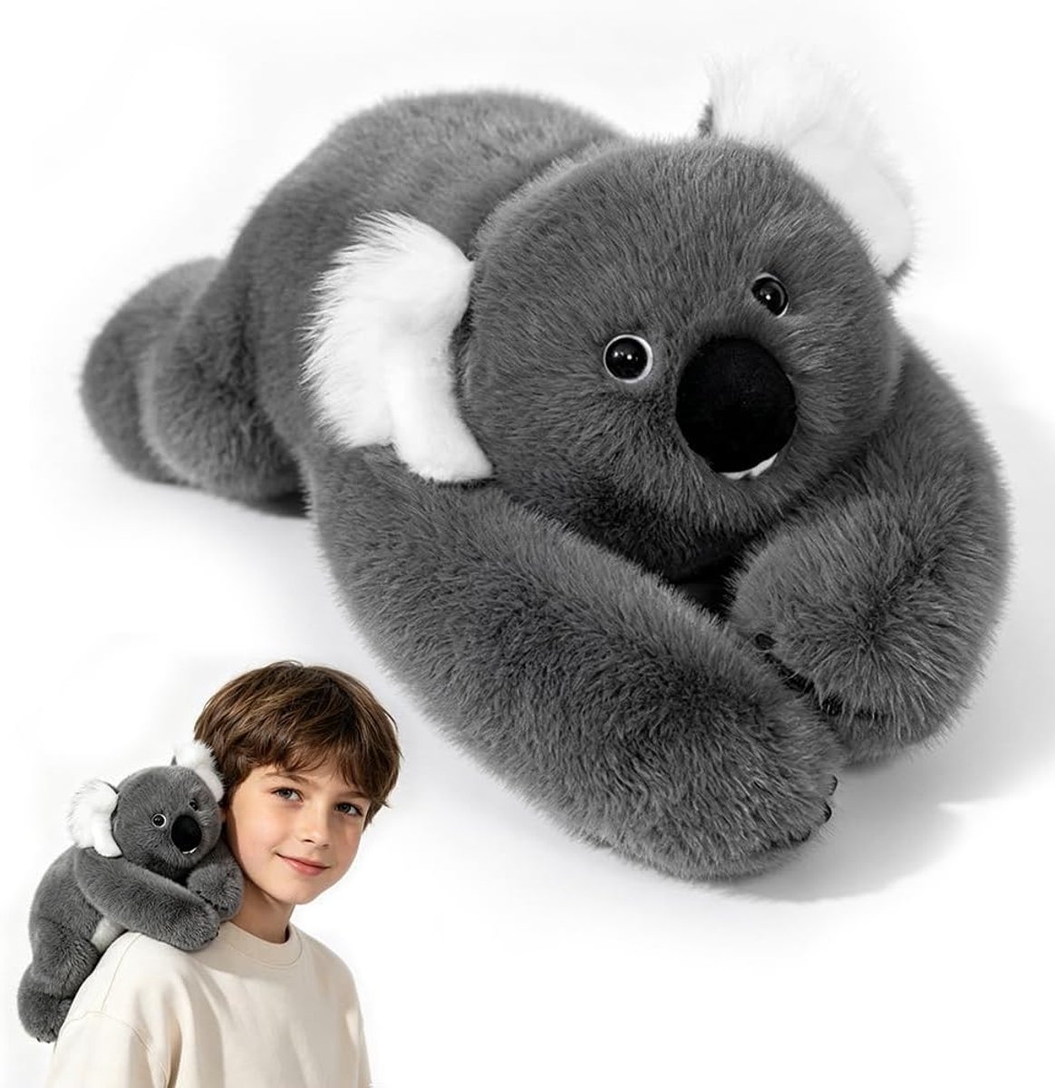 Pluche koala verzwaard 45 cm - synthetisch dons - heerlijk knuffelig - ideaal voor ontspanning - ShopVlot
