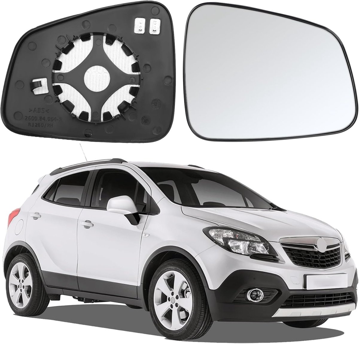 Zijspiegelglas vervanging Opel Mokka 2012-2019 - verstelbaar - voor rechts - eenvoudig te installeren - ShopVlot