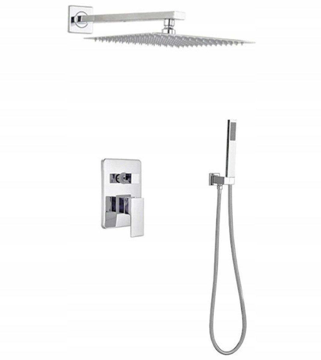Inbouw Doucheset Chroom 30 cm met Regendouche en Handdouche