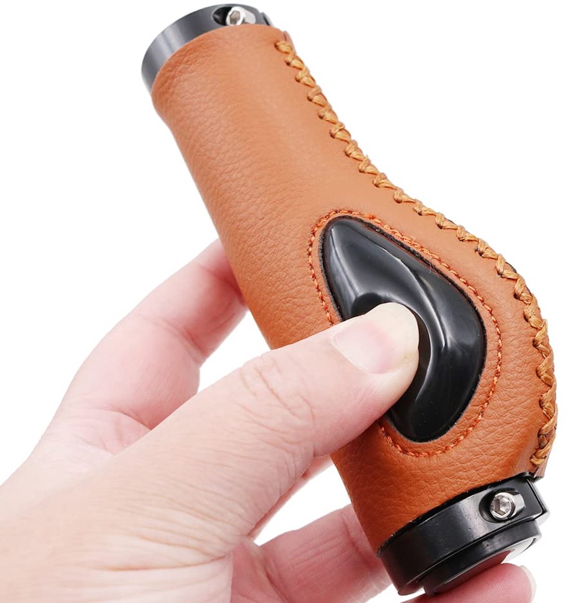 Fietsgrips van siliconen met schokabsorptie - Bruin