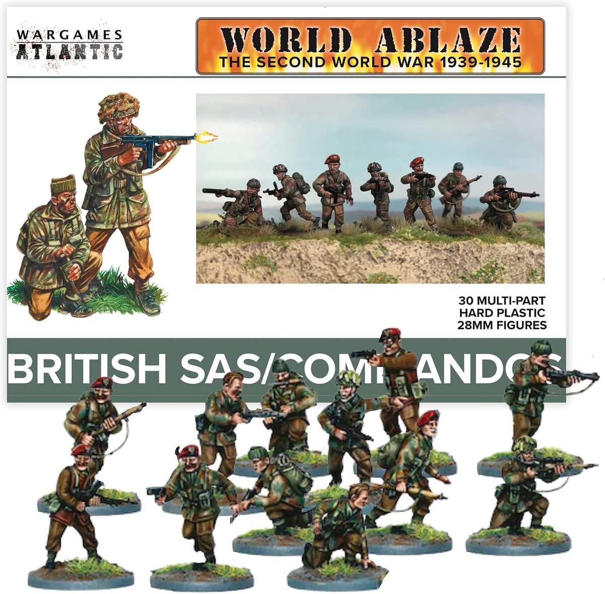 Wargames Atlantic World War On Fire, British SAS/Commands (1/56, 28MM/1.1 - ShopVlot