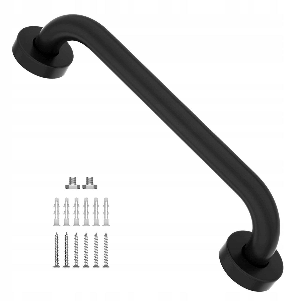 Merkloos Zwart Mat Douche- en Badgreep 40cm - Veiligheid en Stabiliteit