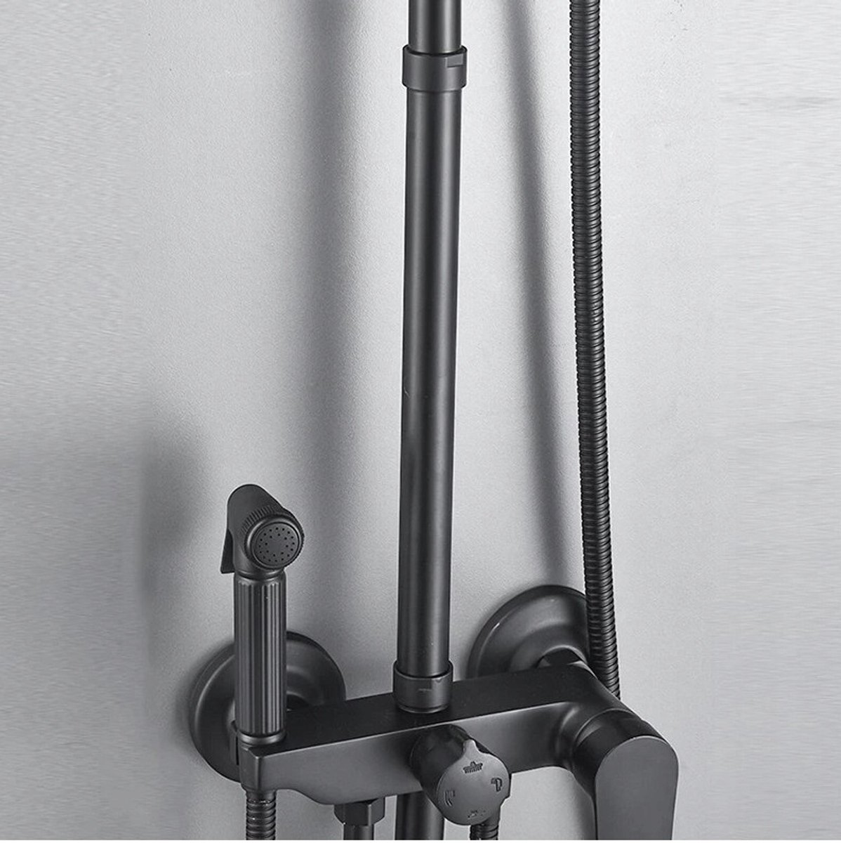 Douchekolom Verlengstuk 30cm 3/4" Mat Zwart Messing/RVS