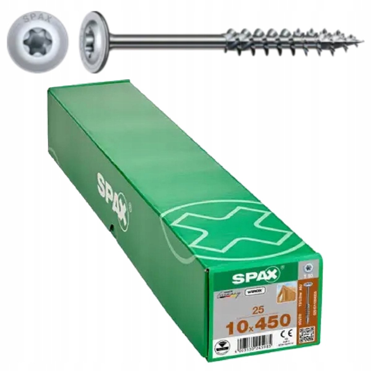 Spax houtbouw schroeven 10x450mm met WIROX coating, 25 stuks