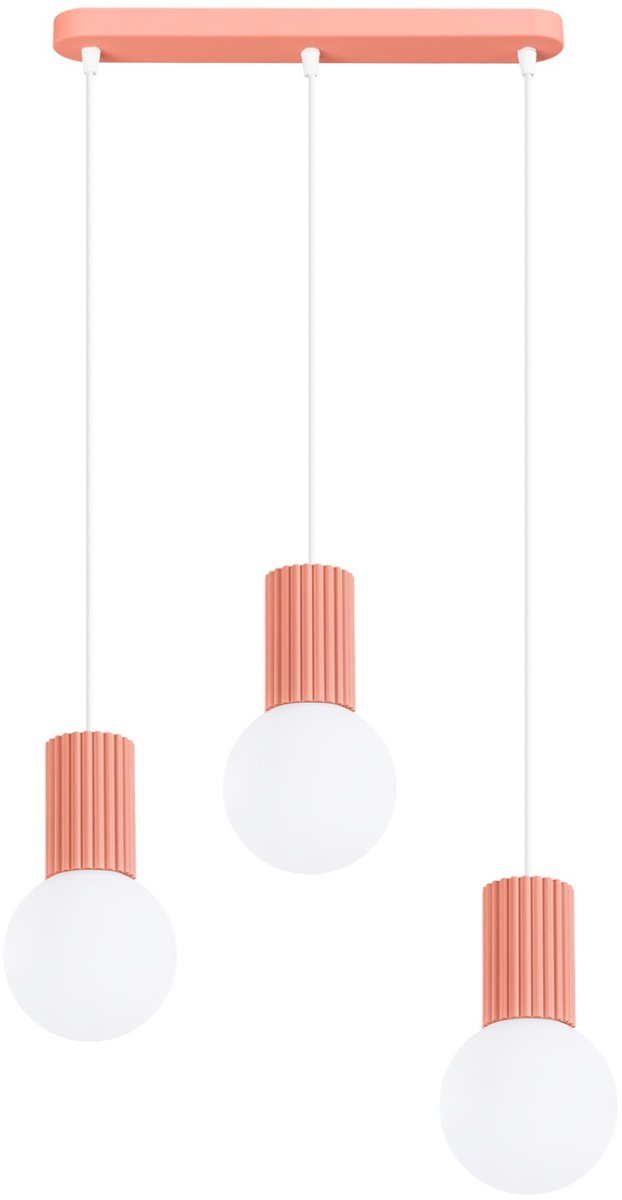 Sollux Lighting Hanglamp Halo - G9 - perzik - aluminium/glas - 40x6x120cm